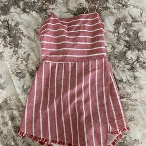 American Threads Red striped romper